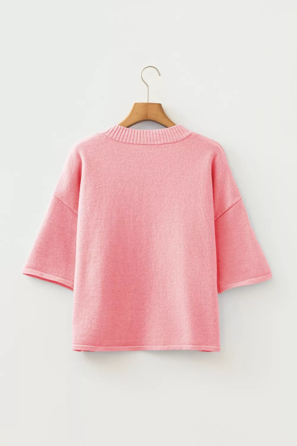 Boxy knit cardigan layered look