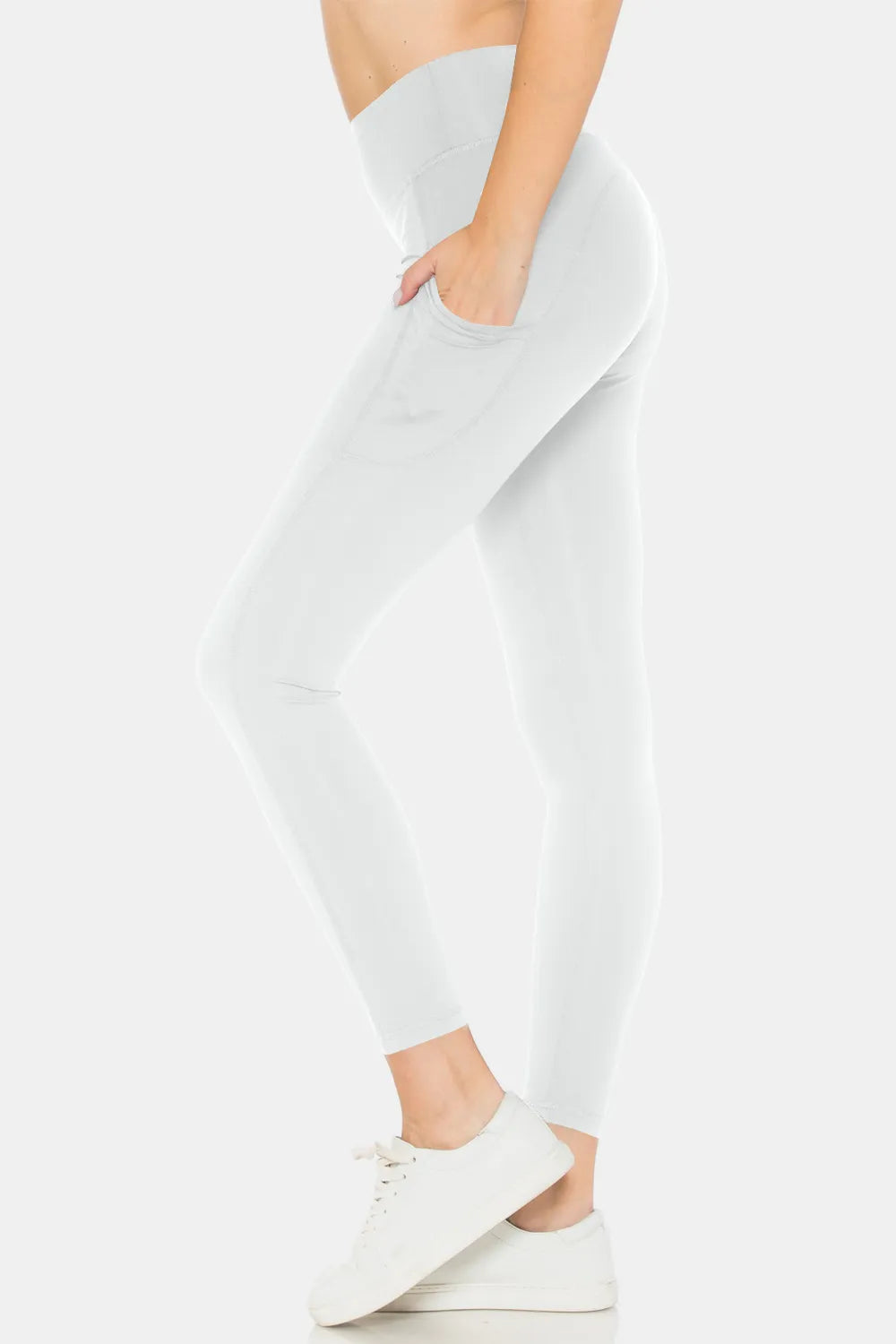 Leggings Depot High Waist Leggings with Pockets White - Fashorio