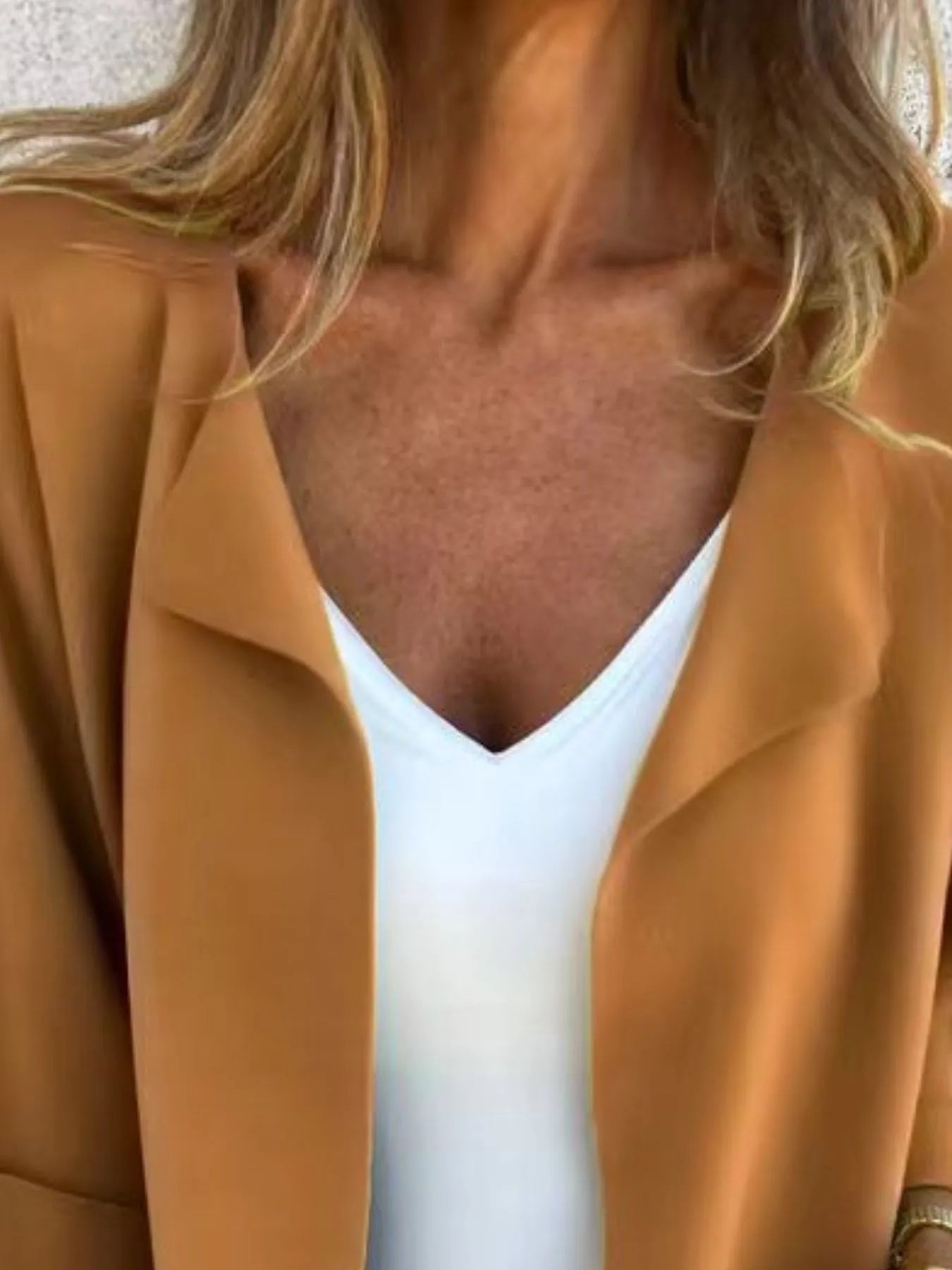 Full Size Open Front 3/4 Sleeve Cardigan Plus Size - Fashorio