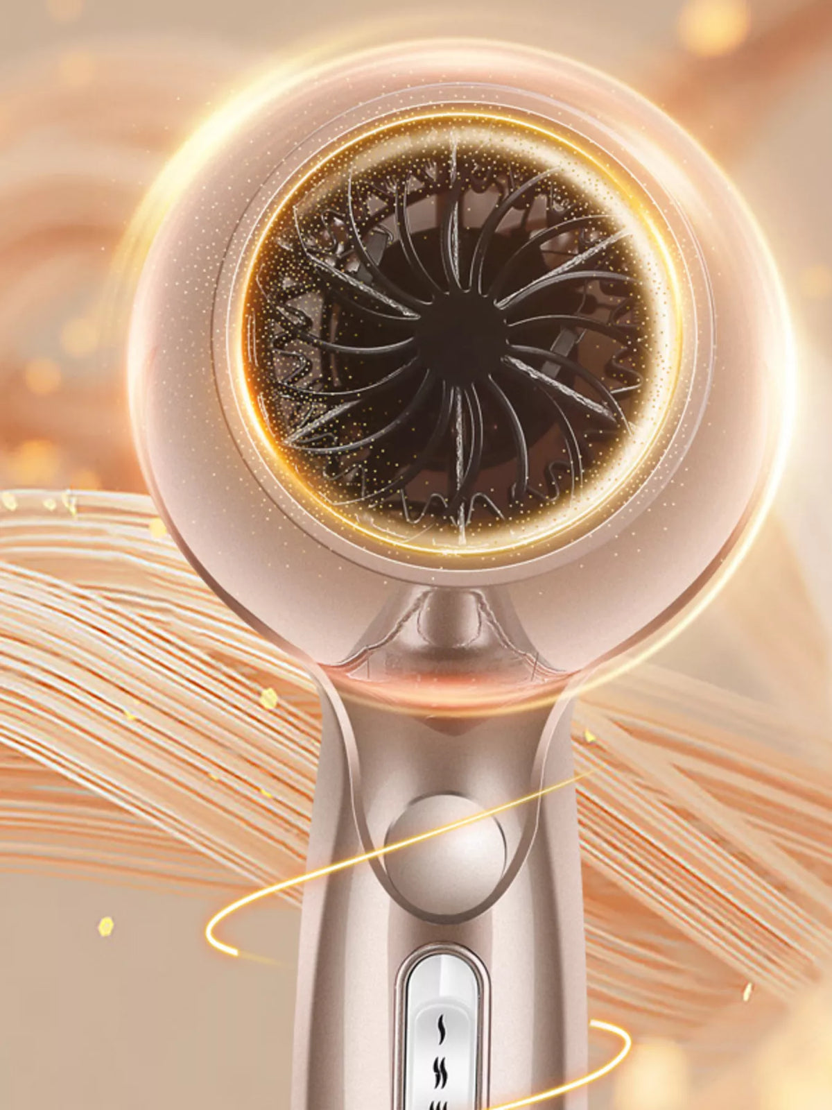 Hair dryer handle and controls