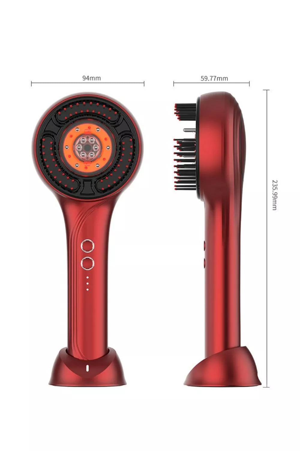 Heated straightening comb in scarlet color