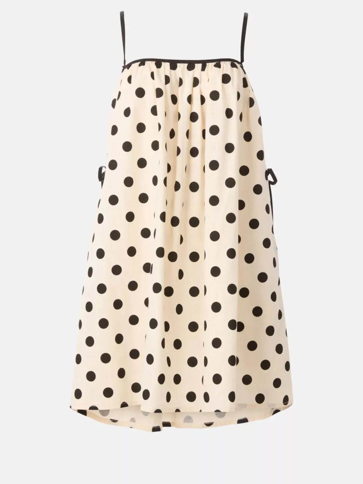 Tie detail on the polka dot spaghetti strap dress