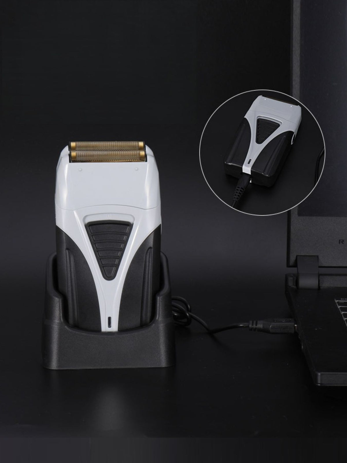 Waterproof foil shaver side view