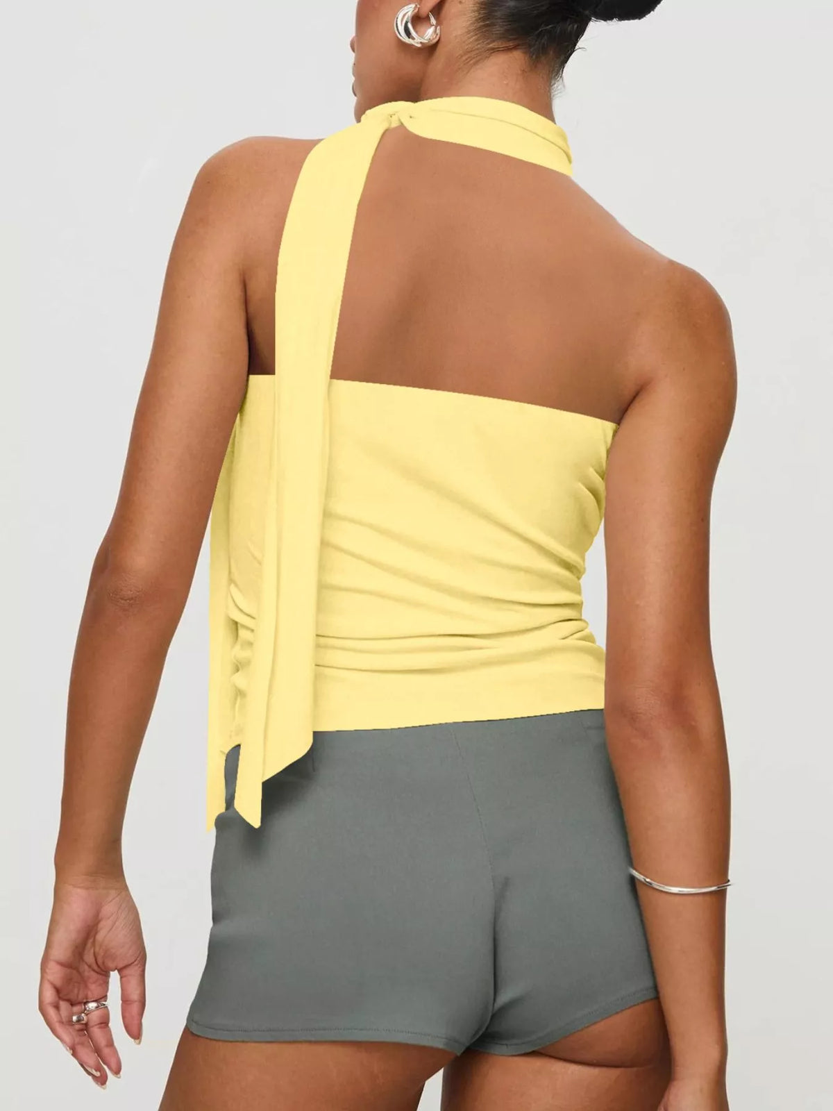 Ruched halter top further color option