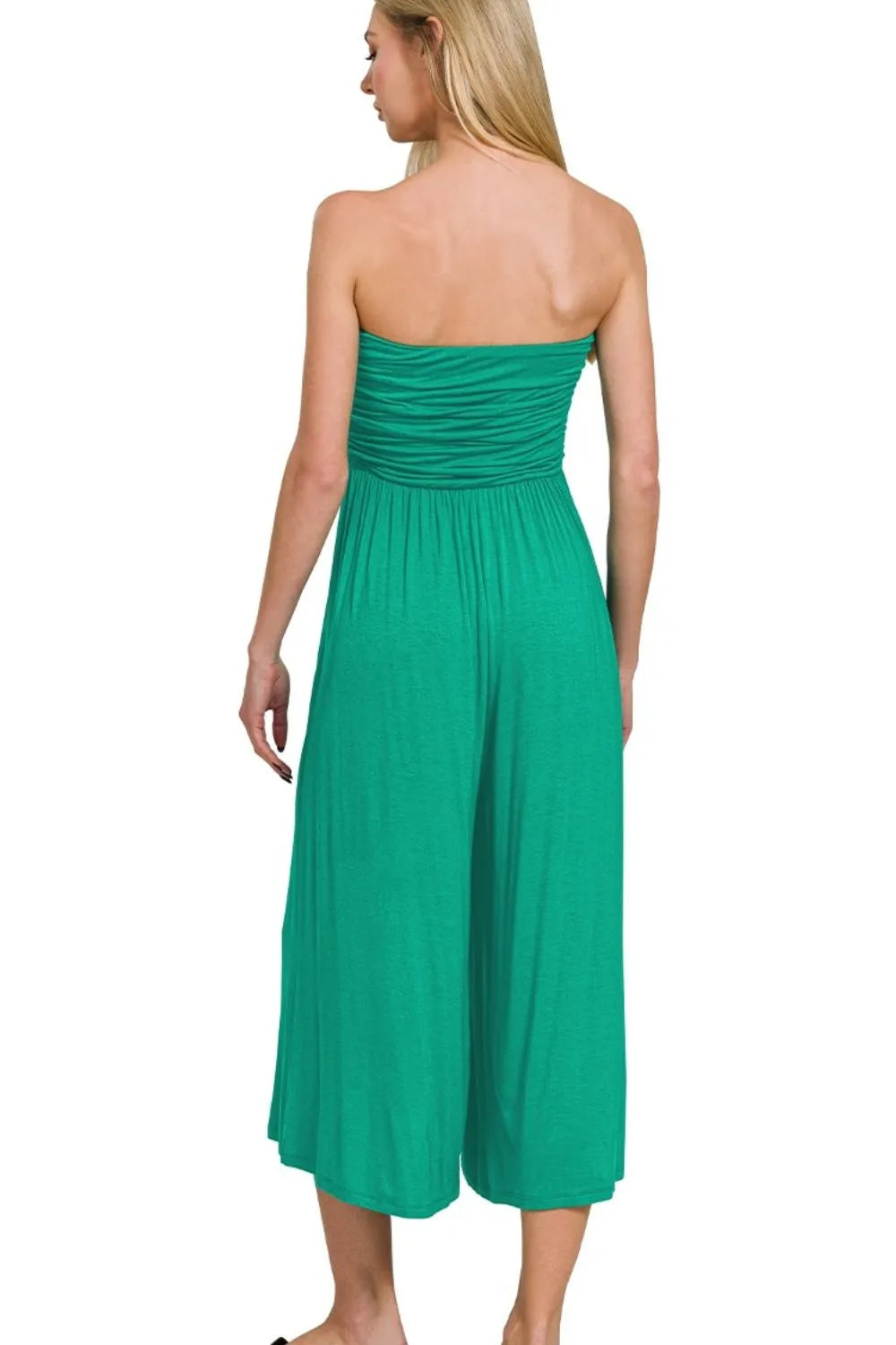 Double Layered Strapless Tube Top Jumpsuit back view