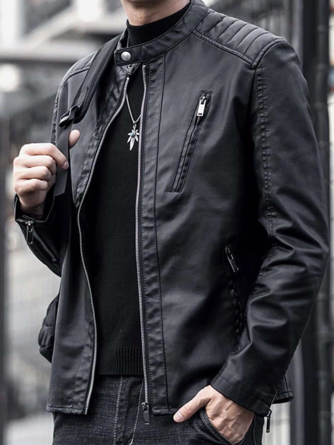 Men's Plus Size Zip Up Long Sleeve Jacket - Fashorio