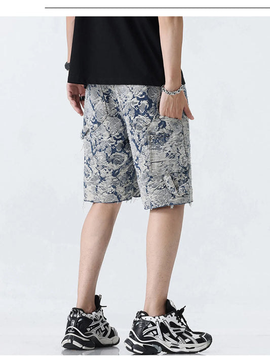 Men's Loose Fit Denim Shorts with Pockets - Fashorio