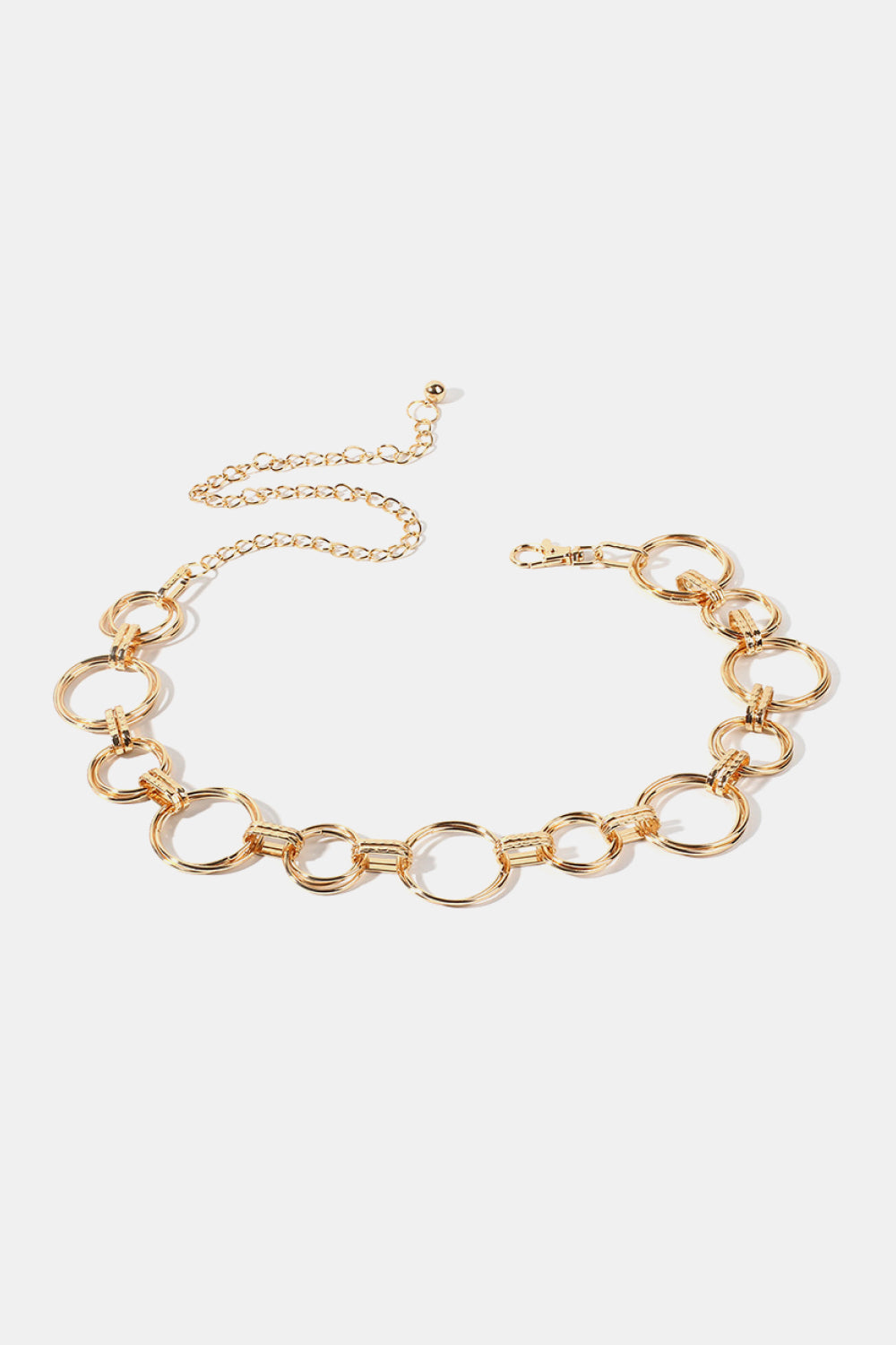 Alloy Chain Circle Shape Belt Gold One Size - Fashorio