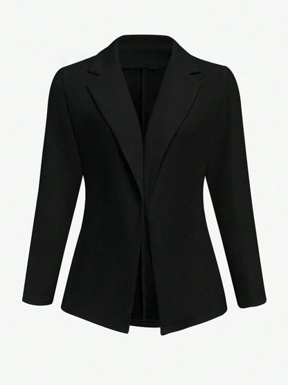 Lapel Collar Open Front Blazer - Fashorio