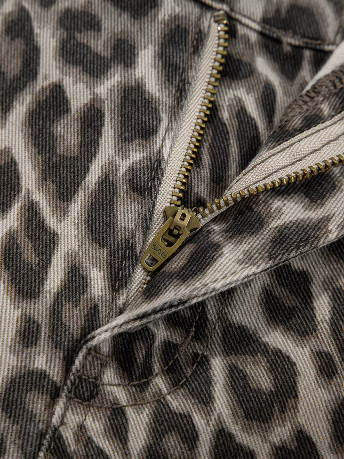 Leopard straight jeans styled with tee