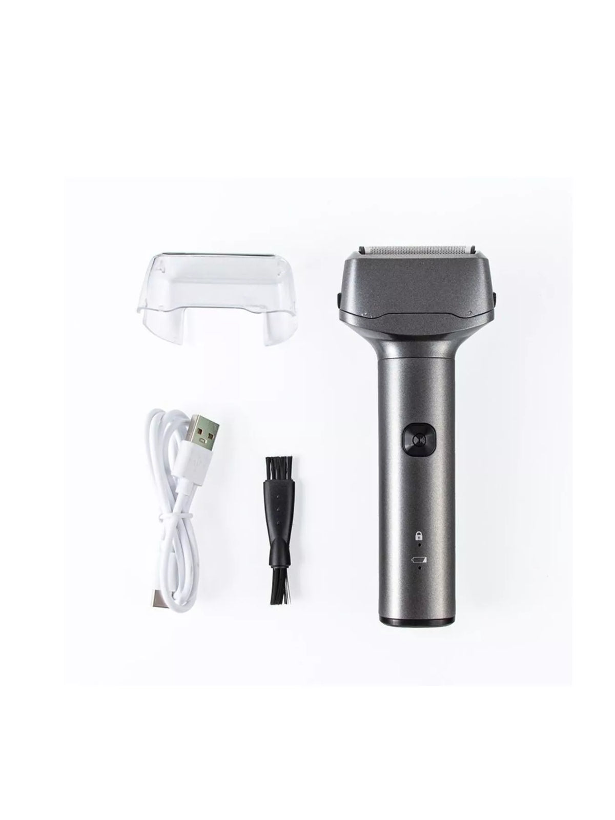 Mini shaver in silver finish
