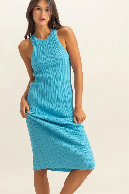 HYFVE Round Neck Bodycon Ribbed Knit Dress - Fashorio
