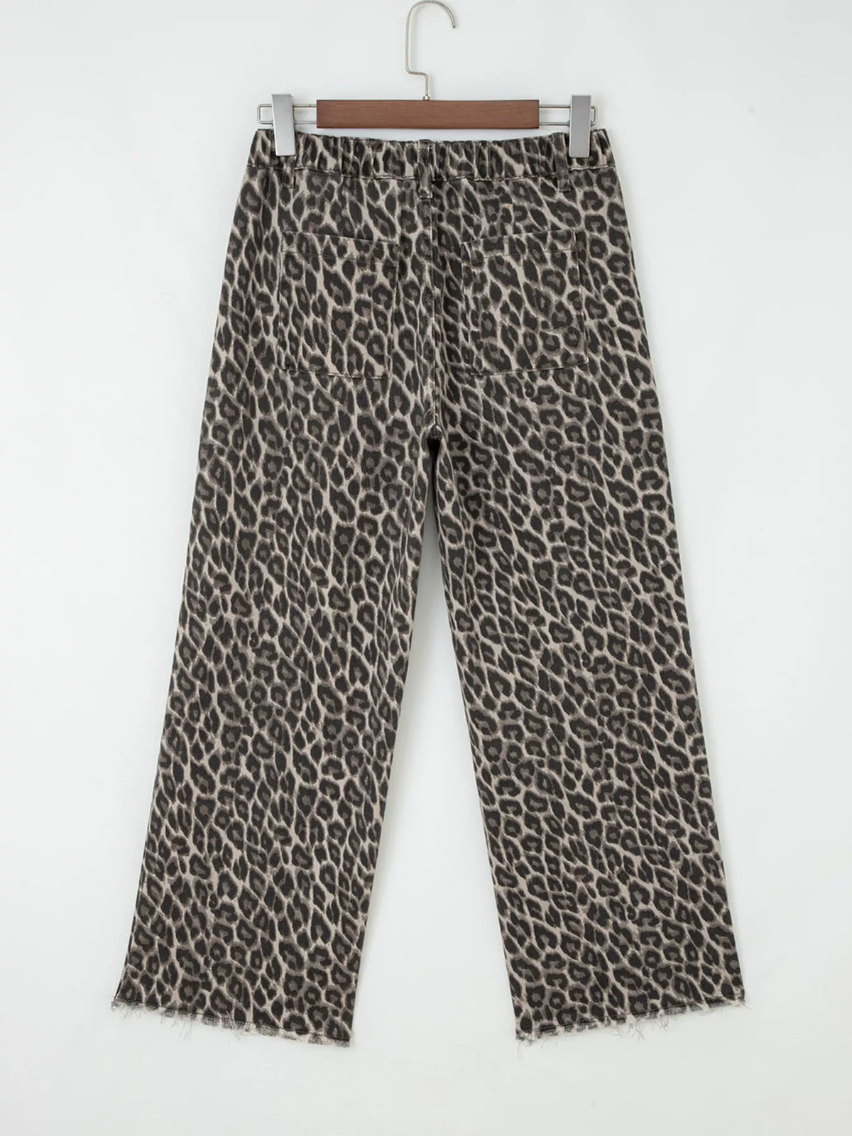 Loose leg leopard denim full length styled