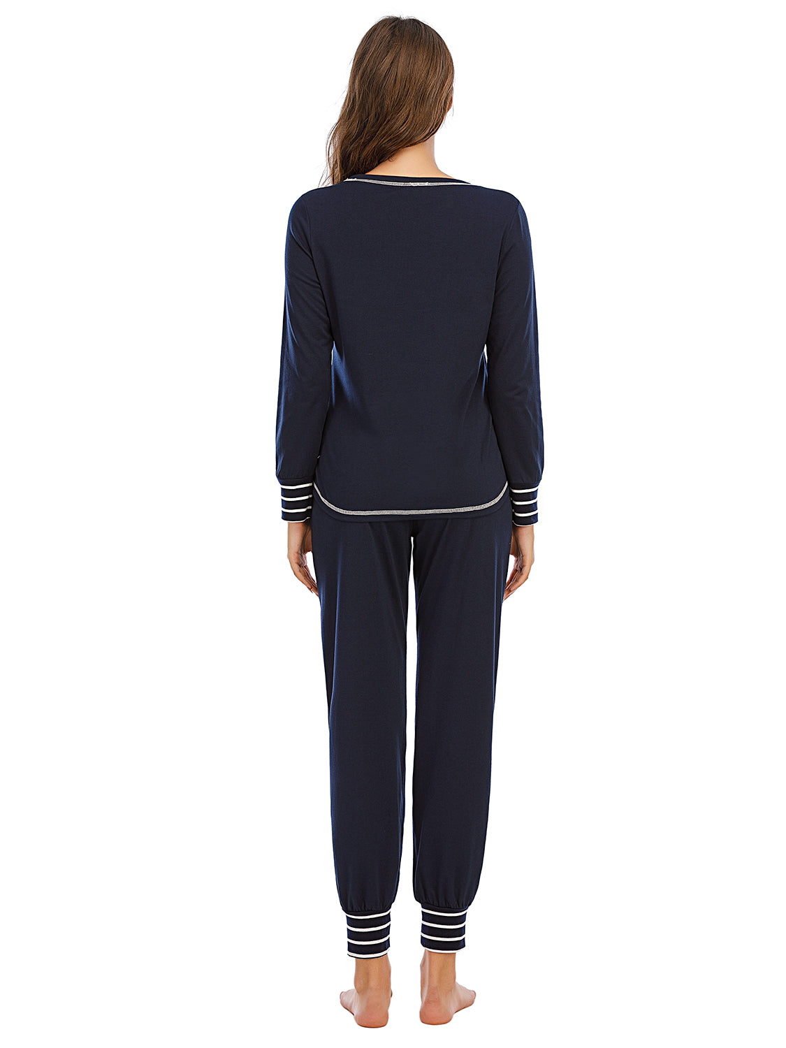 Round Neck Top and Pants Lounge Set - Fashorio
