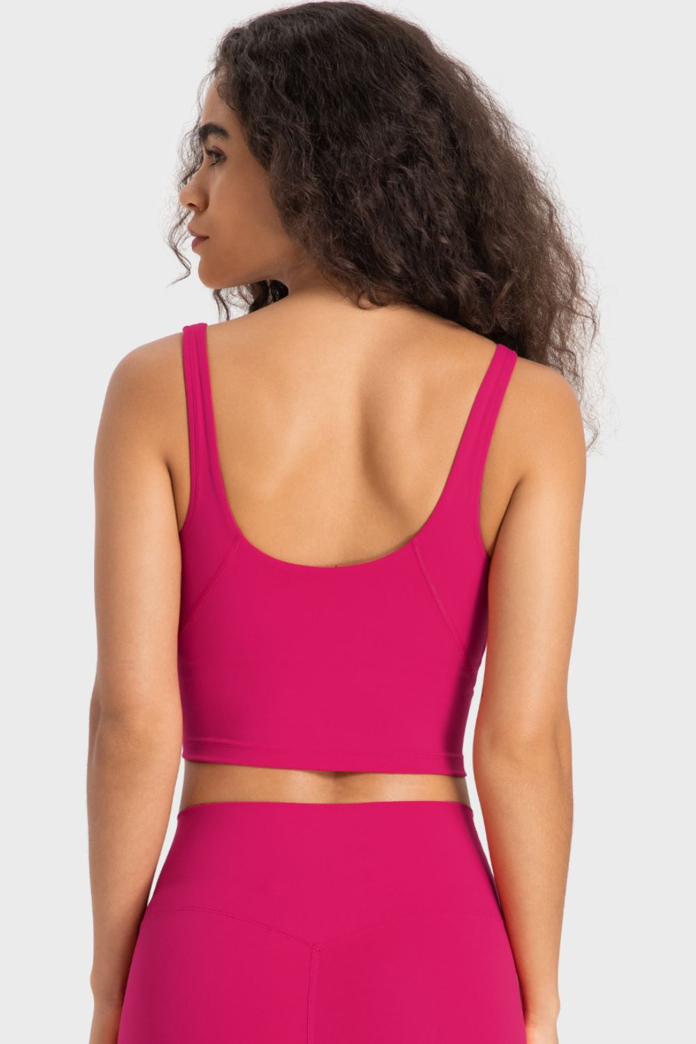 Cropped sports bra side view