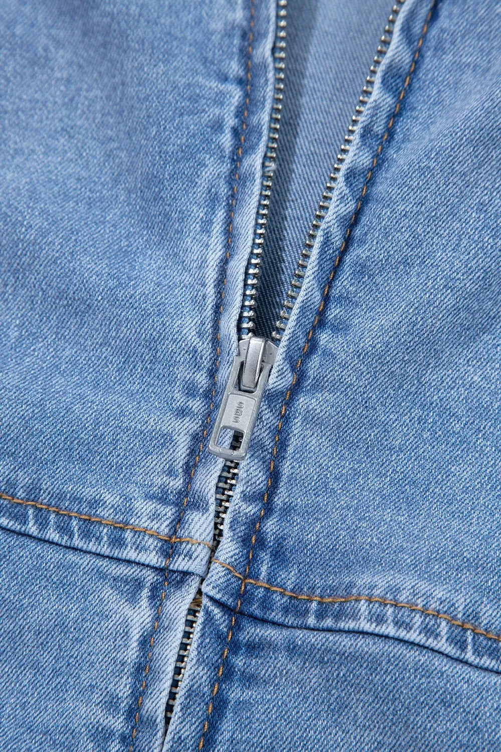 Square Neck Wide Strap Denim Dress - Fashorio