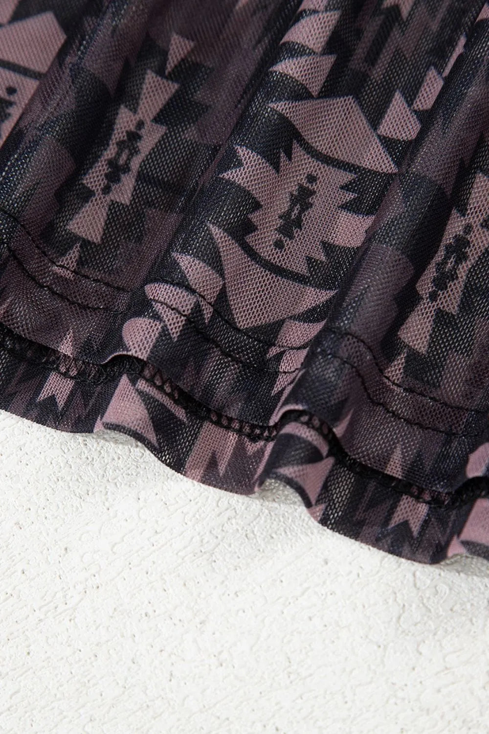 Aztec print mesh top full length styling