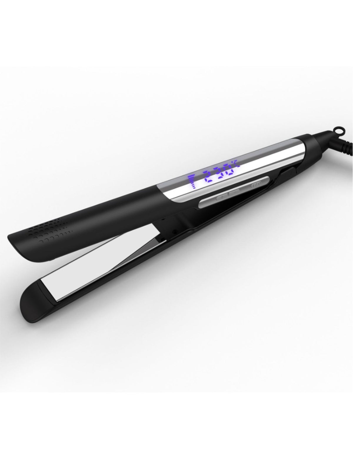 Hair straightener heated plates close up view