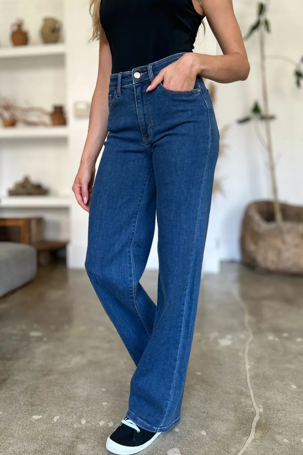 Jeans styled with a tucked top