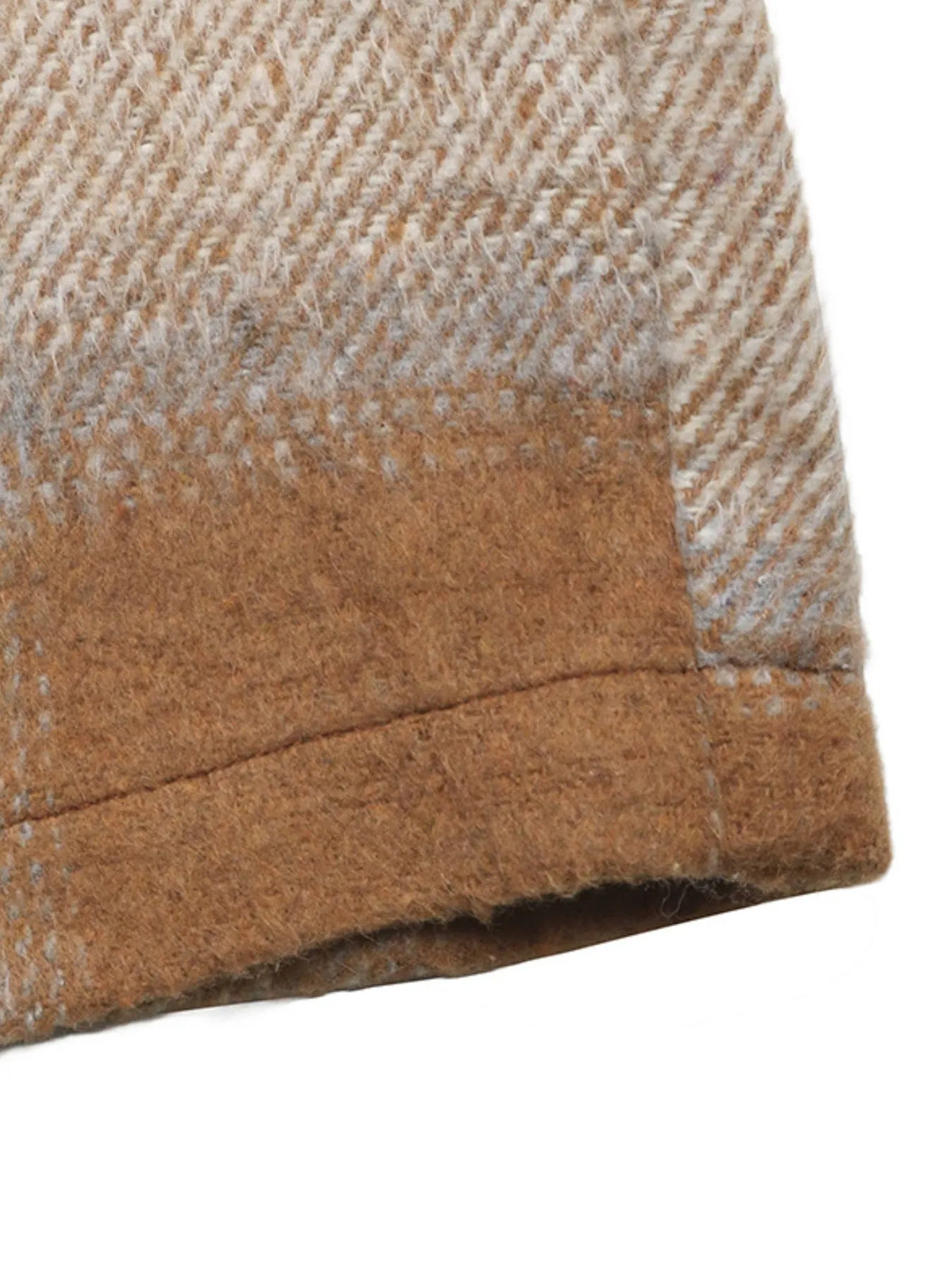 Plaid Longline Jacket in Camel view 10