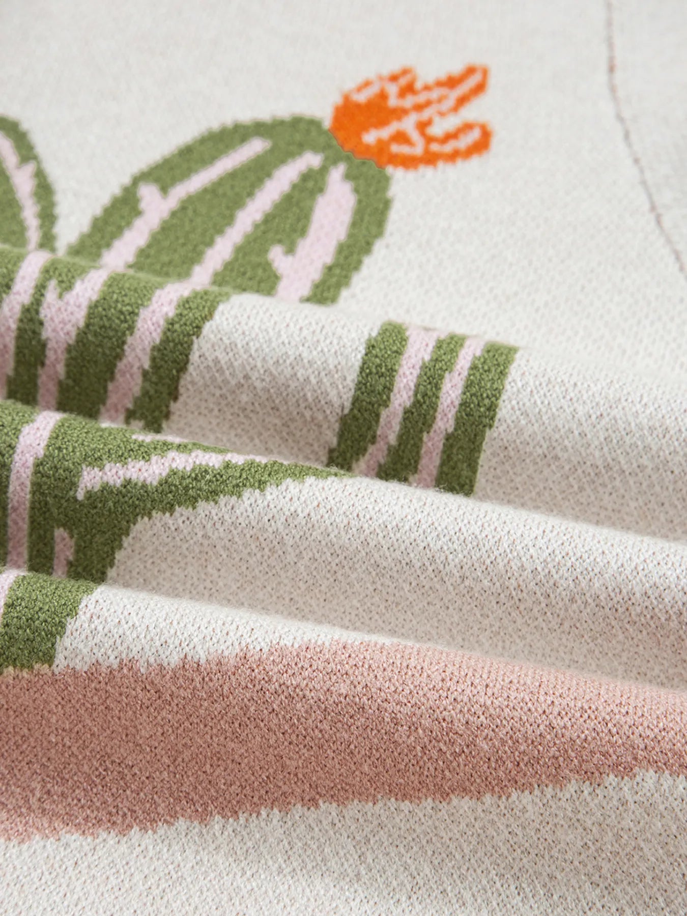 Desert Cactus Buttoned Front Sweater Cardigan - Fashorio