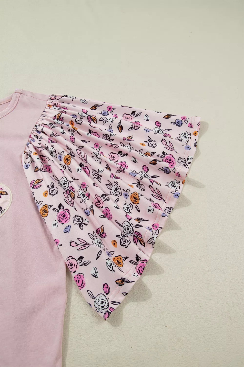 Dusty pink floral blouse relaxed fit view