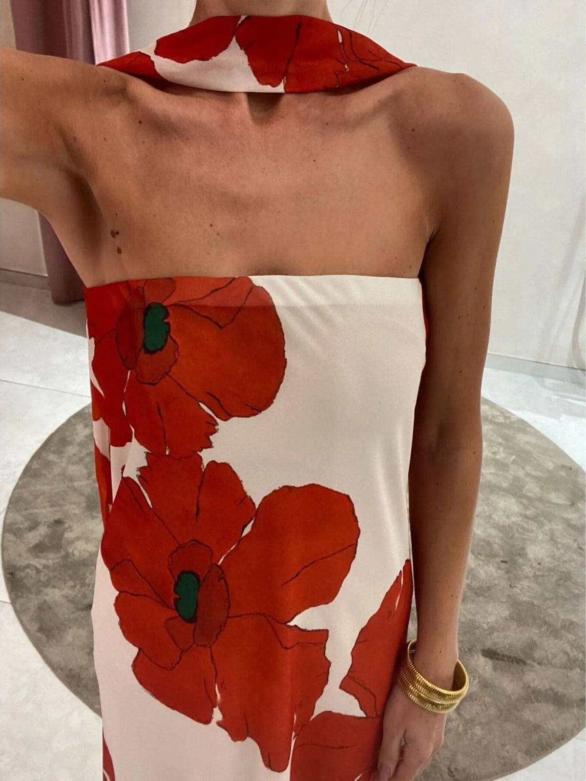 Printed tube maxi dress view 16