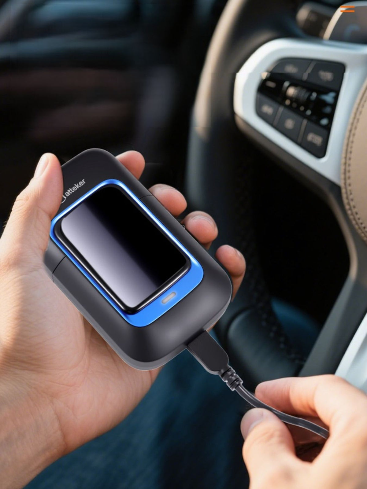 Portable shaver in orange