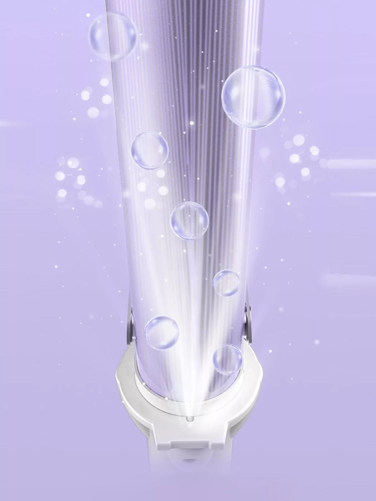 Lilac hair curler full length view