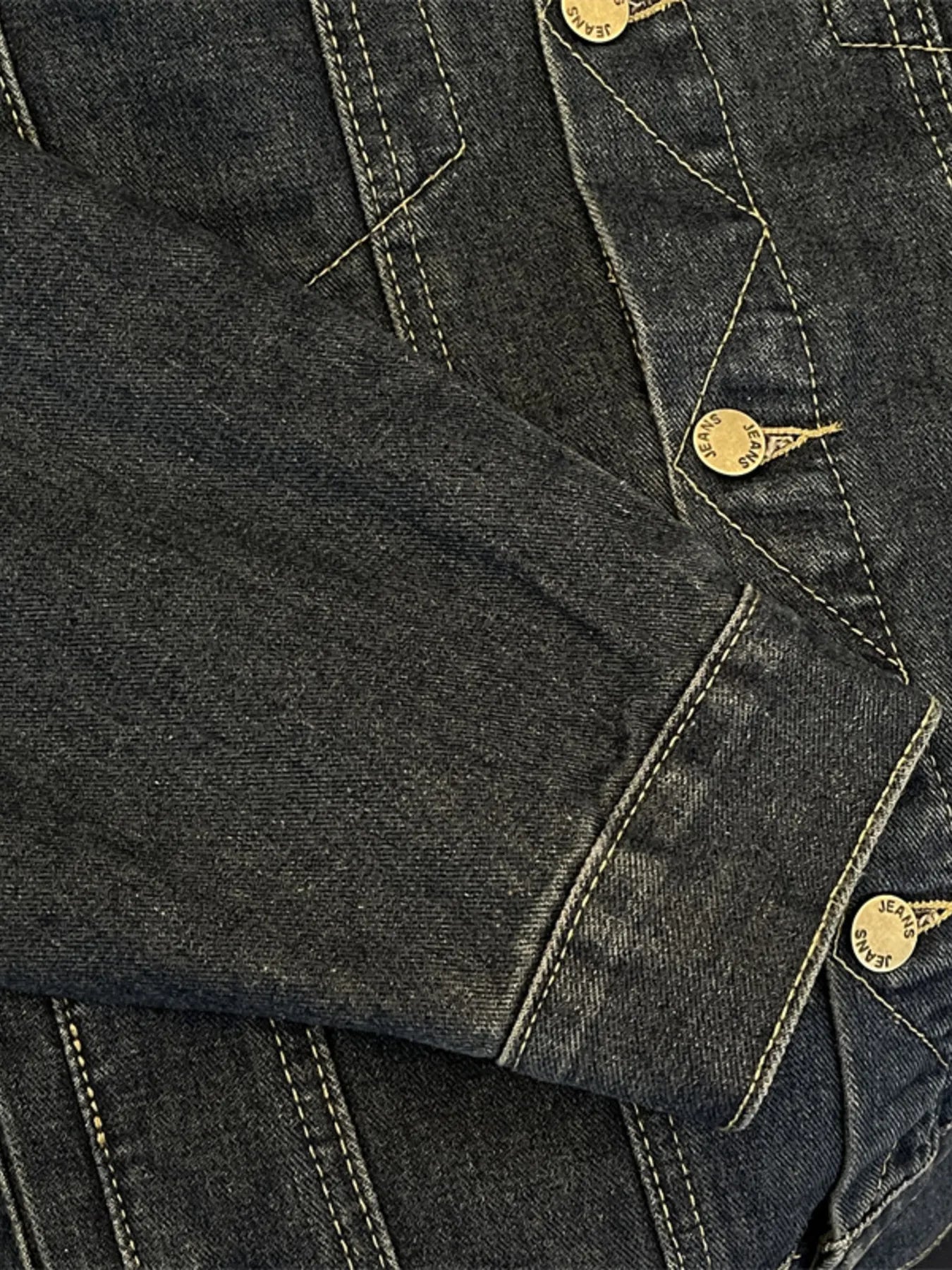 Men's Plus Size Corduroy Collar Button Up Denim Jacket - Fashorio