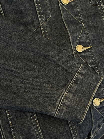 Men's Plus Size Corduroy Collar Button Up Denim Jacket - Fashorio