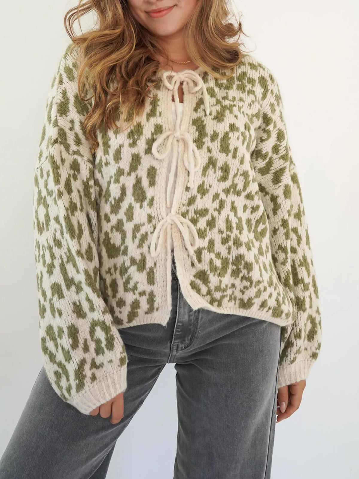 Draped cardigan sleeve detail