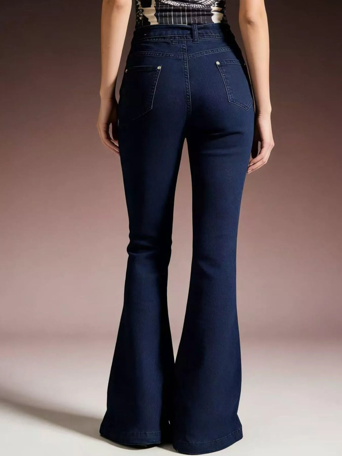 Bow tie high waisted flare full outfit