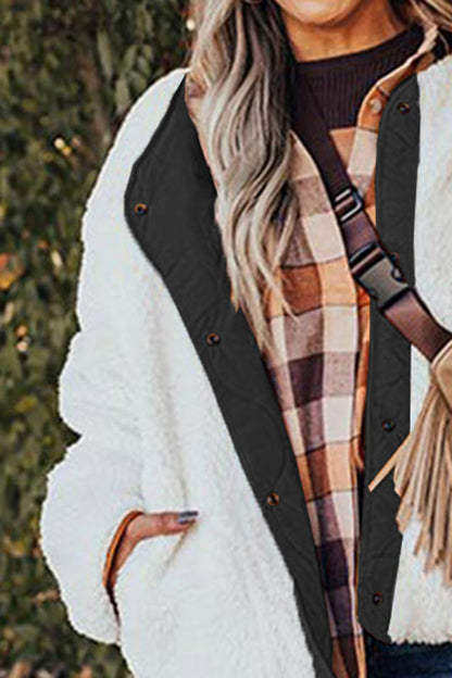 Long Sleeve Button Front Winter Coat - Fashorio