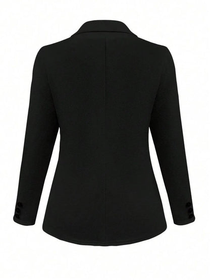 Lapel Collar Open Front Blazer - Fashorio