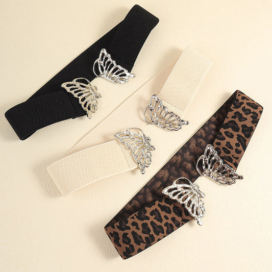 Butterfly Alloy Buckle Elastic Belt - Fashorio