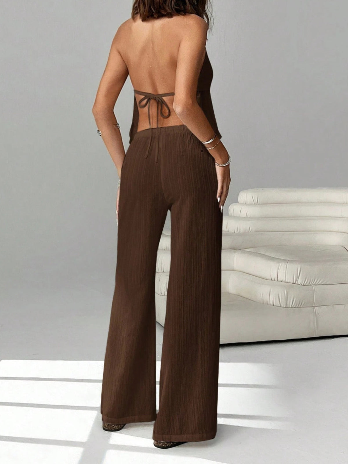 Two piece halter set full length
