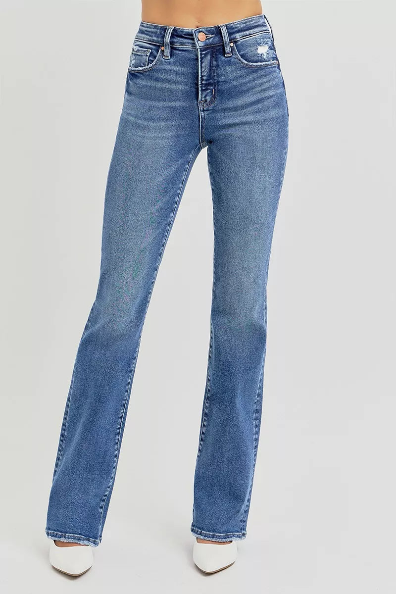 RISEN high rise straight jeans side view