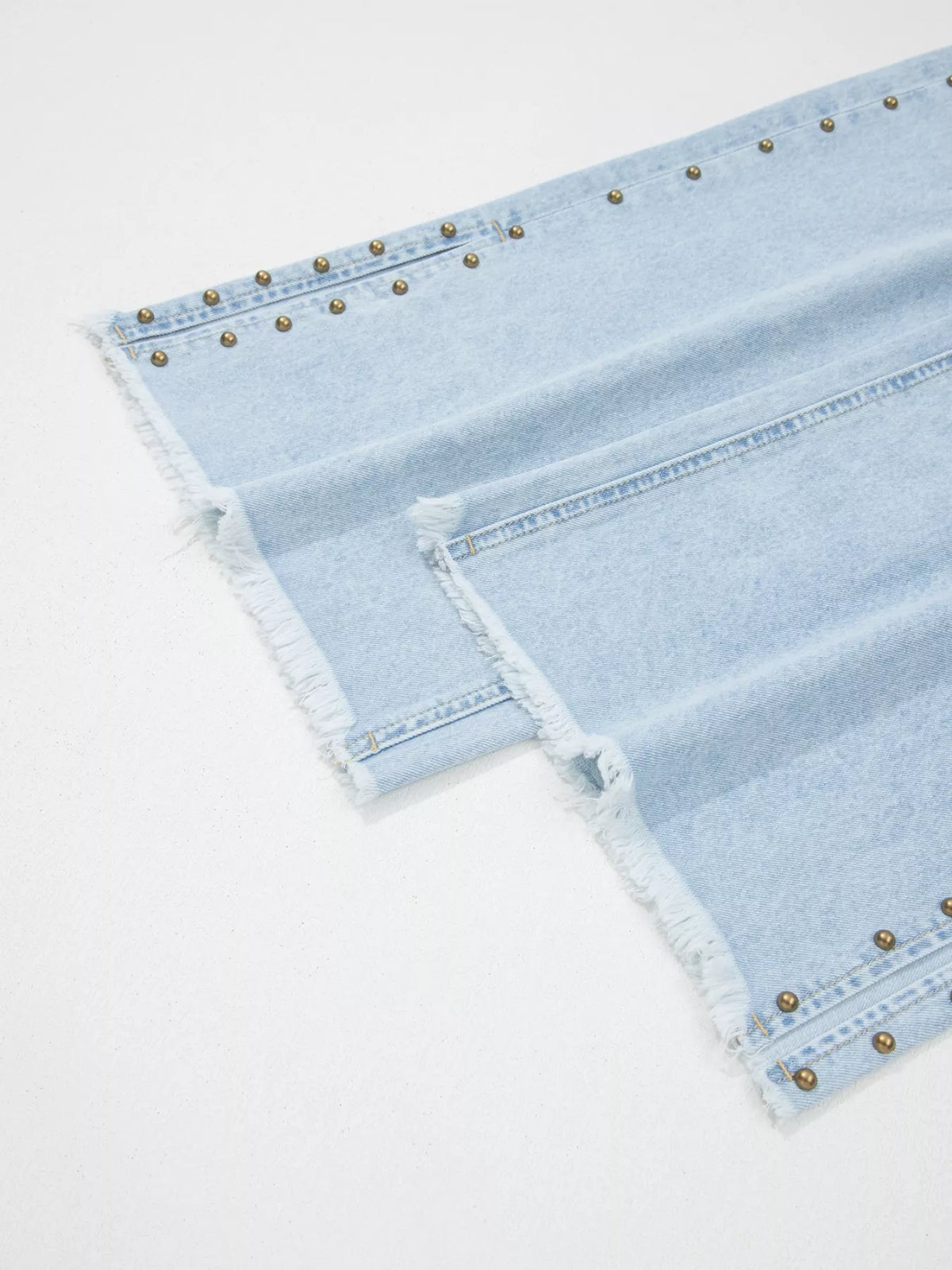 Studded Side Slit Wide Leg Jeans, view 9