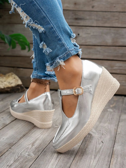 Point Toe Wedge Loafers - Fashorio