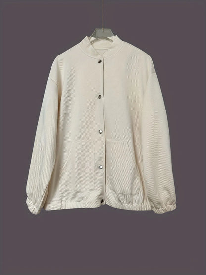 Oversized Button Up Long Sleeve Jacket – Casual Outerwear - Fashorio