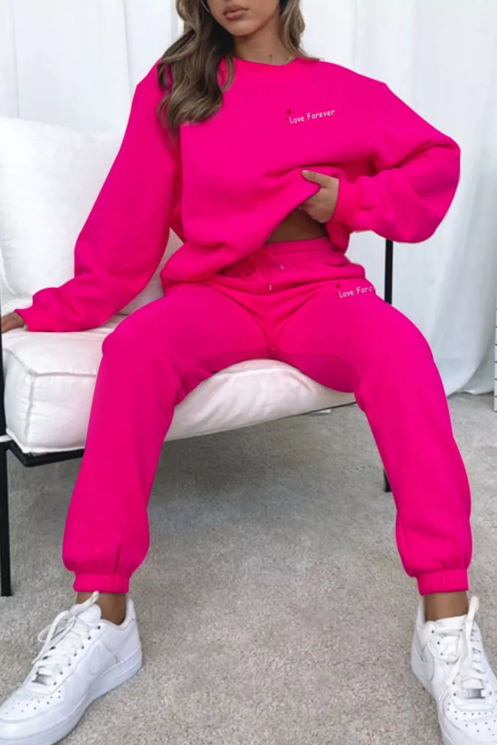 Round Neck Sweatshirt and Joggers Set, view 30