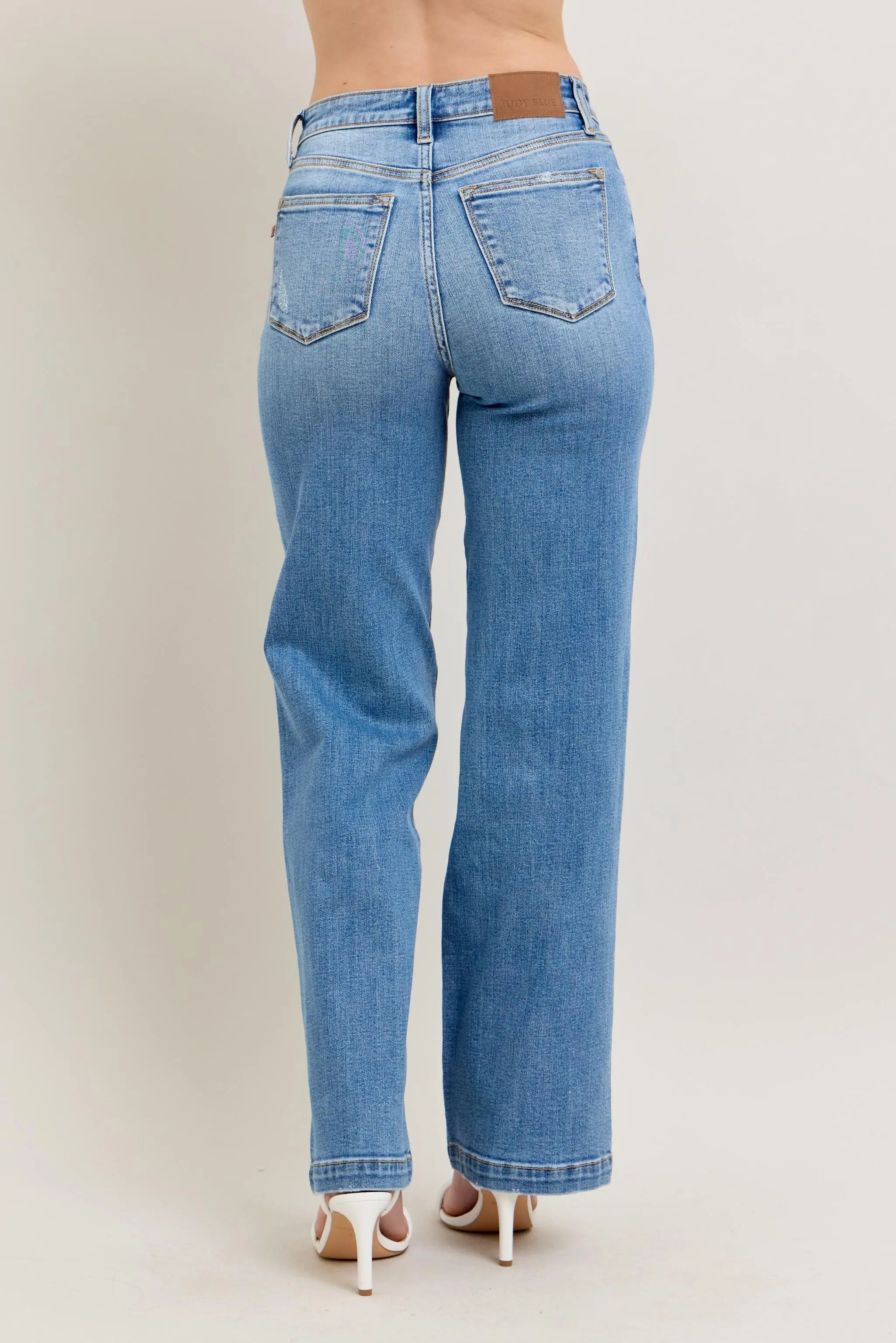 Judy Blue Full Size High Waist Straight Jeans Plus Size - Fashorio