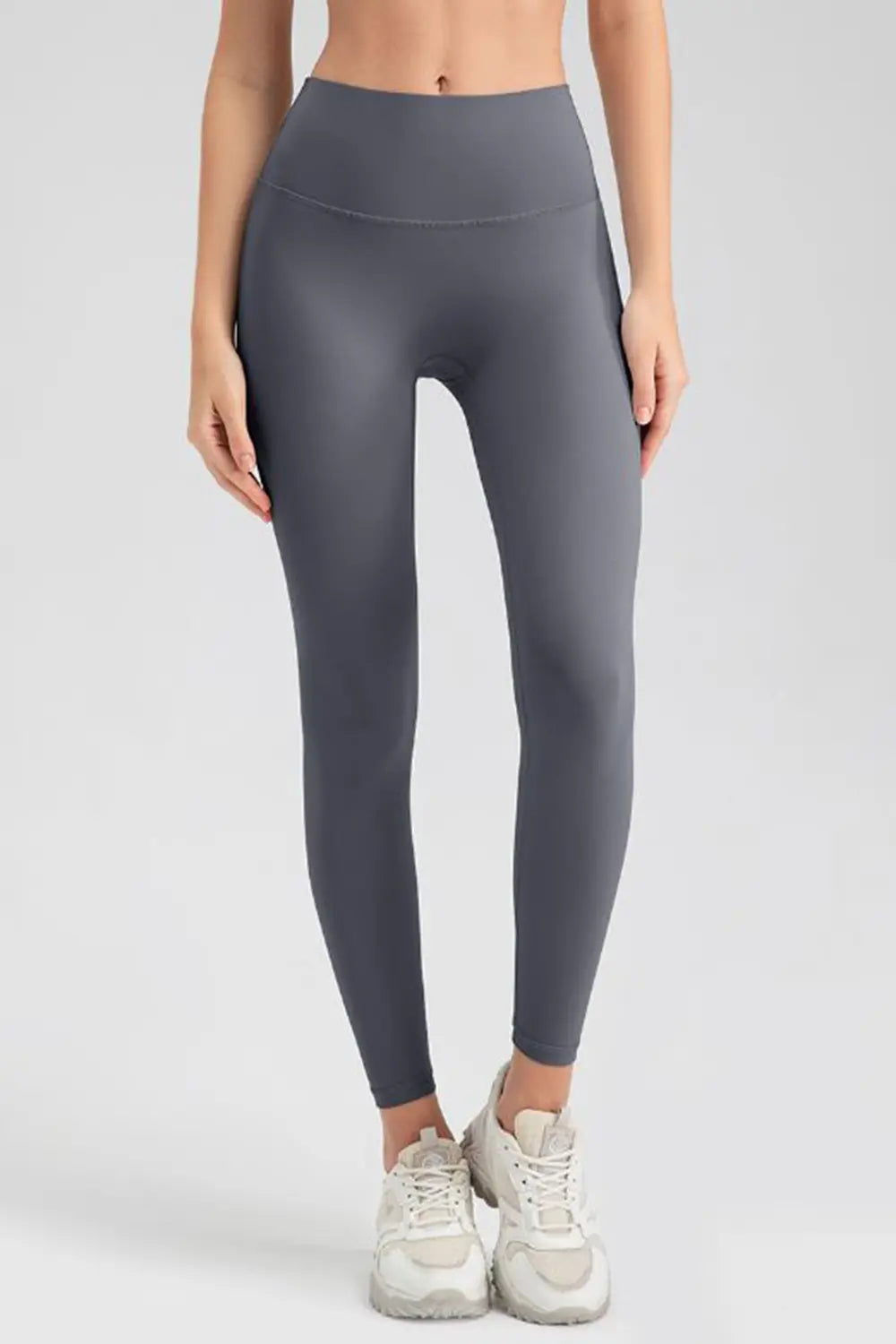 wide waistband sport leggings front view