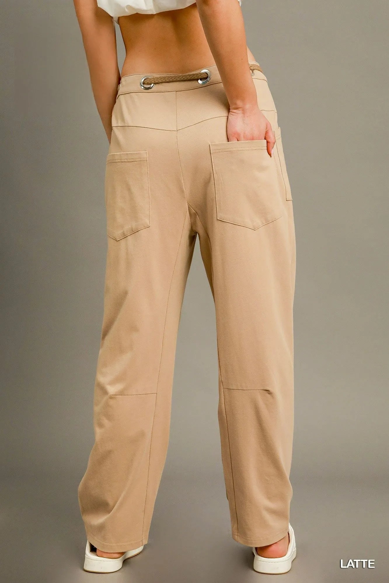 Umgee Cargo-Inspired Drawstring Pants - Fashorio
