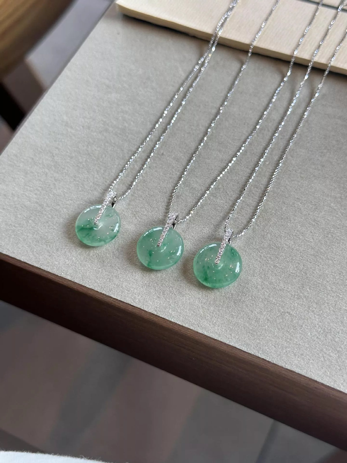 Turquoise agate pendant necklace chain detail