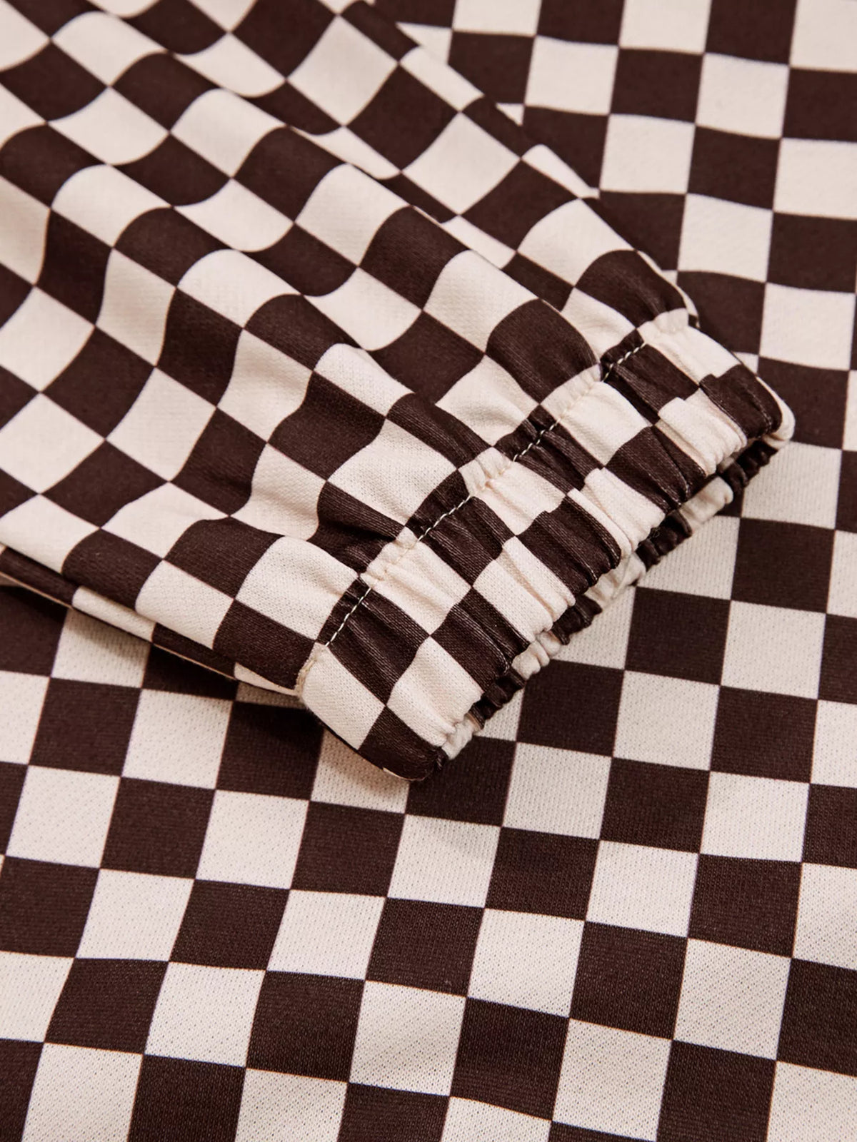 Checkered Drawstring Hoodie and Pants Set view 17