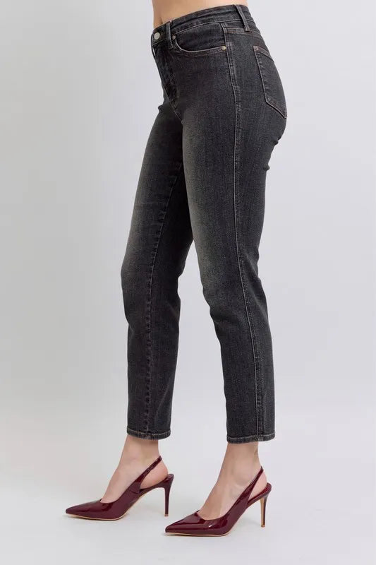 Judy Blue black skinny jeans back view