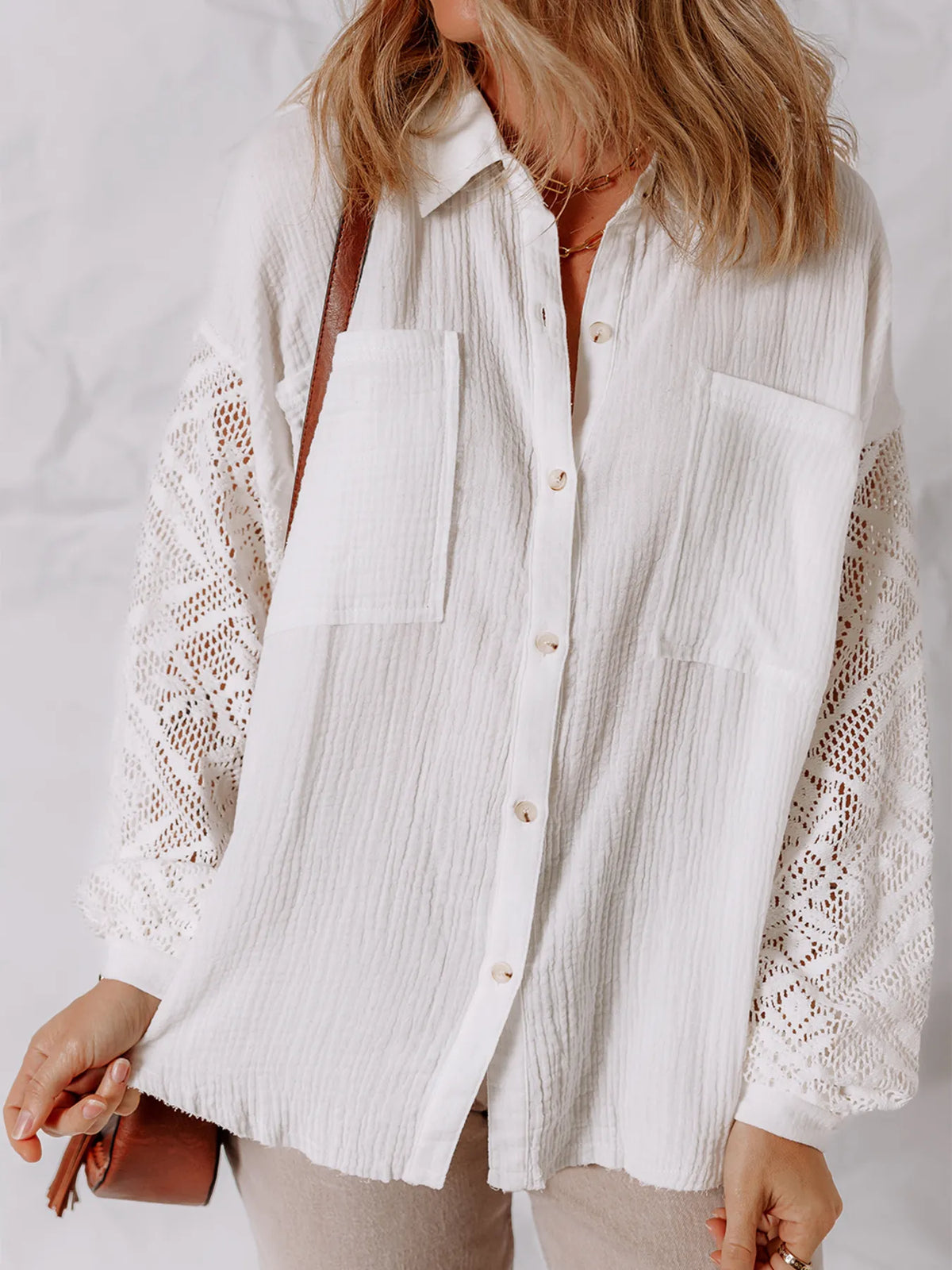 White button down shirt back view