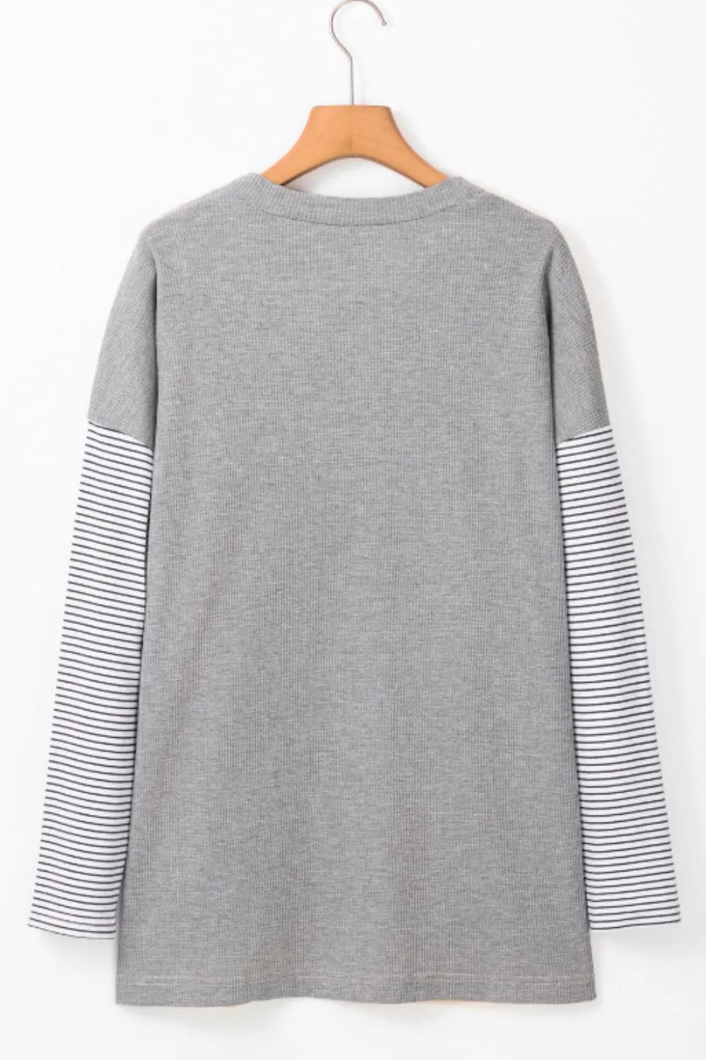 Open Front Long Sleeve Striped Cardigan with Pockets - Fashorio